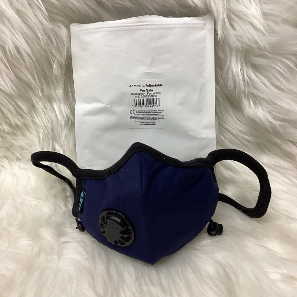 Fashion Dust Mask And Admiral-L-Adjustable Mask. Set of 2. N Blue & R Blue. NEW